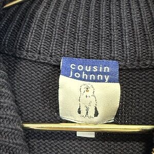 Cousin Johnny Oversized Elegant Black Zip-Up Cardigan